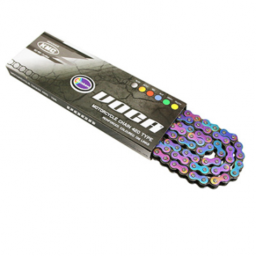 CHAINE MOTO VOCA 420 RENFORCE COULEUR NEO-CHROME 136 MAILLONS 3700948184707
