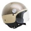 CASQUE JET MARRON BRILLANT CUIR BEIGE VESPA GRAVE ORIGINE PIAGGIO TAILLE  L - - Produit de remplacement non défini