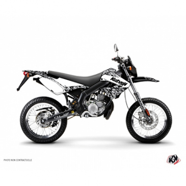 KIT DECO AUTOCOLLANT/STICKER 50 A BOITE PREDATOR BLANC POUR DERBI 50 XTREME, XRACE 2005>2009 -KUTVEK- 3700948179543