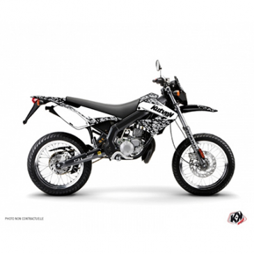 DECAL STICKERS FOR 50cc MOTORBIKE PREDATOR WHITE FOR DERBI 50 XTREM, XRACE 2005>2009 -KUTVEK-