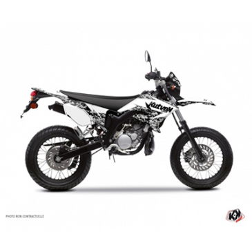 DECAL STICKERS FOR 50cc MOTORBIKE PREDATOR WHITE FOR YAMAHA 50 DT 2007>2011/ MBK 50 XLIMIT 2007>2011 -KUTVEK-