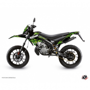 DECAL STICKERS FOR 50cc MOTORBIKE PREDATOR BLACK/GREEN FOR DERBI 50 DRD XTREME 2010>2017 -KUTVEK- 3700948179581