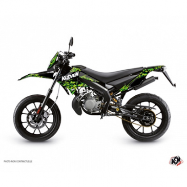 KIT DECO AUTOCOLLANT/STICKER 50 A BOITE PREDATOR NOIR/VERT POUR DERBI 50 DRD XTREME 2010>2017 -KUTVEK-