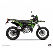 DECAL STICKERS FOR 50cc MOTORBIKE PREDATOR BLACK/GREEN FOR MBK 50 XLIMIT 2007>2011/YAMAHA 50 DT 2007>2011 -KUTVEK- 3700948179512