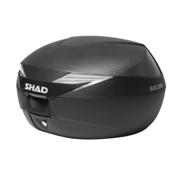 TOP CASE SHAD SH39 CARBONE 39L WITH MOUNTING PLATE- (CAPACITY: 1 FULL FACE + 1 OPEN FACE) (L51xH32xP43cm) (D0B39106) 8430358554245