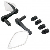 MIRROR SET FOR BICYCLE (LEFT+RIGHT) NEWTON LOSAN WHITE - ON HANDLEBAR FOR MTB/E-BIKE (PAIR) 3700948205990