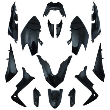 FAIRINGS/BODY PARTS FOR MAXISCOOTER YAMAHA 530 TMAX 2017>2019 GLOSS BLACK (17 PARTS KIT) -P2R- 3700948195185