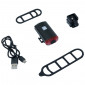 ECLAIRAGE VELO USB AVANT / ARRIERE P2R LED 200 LUMENS (AVANT) POUR CASQUE 3 MODES (AUTONOMIE 2H-5H)
