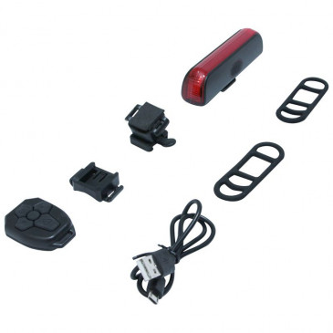 TAILLIGHT ON BATTERY -ON SEATPOST- RECHARGABLE ON USB LED 20 LUMENS - ON/OFF SWITCH - WIRELESS - WITH TURN SIGNAL AND BRAKE LIGHT (BATTERY LIFE 3h-8h) 3700948215036