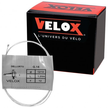 CABLE DE GAZ CYCLO VELOX G.14 POUR DELLORTO BOULE 3x3mm DIAM 12/10 Lg 1.20M (12 FILS) (BOITE DE 25)