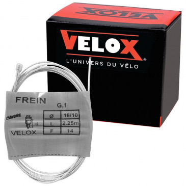 CABLE DE FREIN CYCLO VELOX G.1 POUR MBK BOULE 6x10mm DIAM 18/10 Lg 2,25M (14 FILS) (BOITE DE 10)