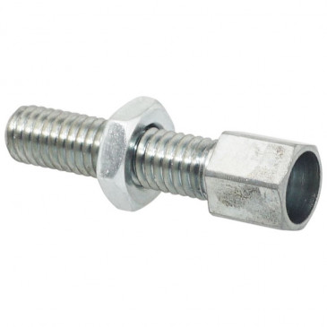 VIS CREUSE TENDEUR DE CABLE CYCLO DIAM M6 - LONG 24mm - ALESAGE 6,8mm - PERCAGE 3 (ACIER) (BLISTE DE 25) -ALGI- 3284660130179