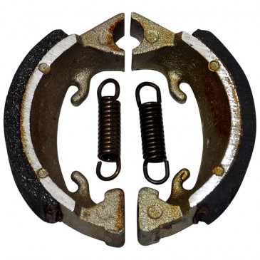 BRAKE SHOE FOR MOPED PEUGEOT 101/102/SOLEX 3300 (Ø 70X16mm LELEU TYPE, 2 SPRINGS) (PAIR) -NEWFREN-