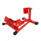 WHEEL CLAMP/BLOCKER for MOTORBIKE FRONT WHEEL-SELF BLOCKING- STEEL- RED- P2R 3700948208625
