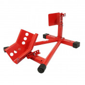 BLOQUE/CALE/ETAU DE ROUE MOTO P2R AVANT AUTO-BLOQUANT REGLABLE COMPATIBLE ROUE 16 à 21" ACIER ROUGE 3700948195604