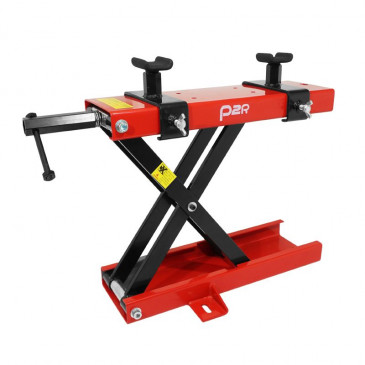 MOTORCYCLE LIFT STAND P2R - MECANICAL SCREW JACK - WITH BRACKETS- RED STEEL (HEIGHT min 90mm/max 405mm) 3700948195628