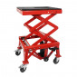 MOTORCYCLE LIFT STAND P2R - HYDRAULIC CYLINDER - ON WHEELS - HEIGHT Mini 100mm Max 380mm RED STEEL