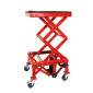 MOTORCYCLE LIFT STAND P2R - HYDRAULIC CYLINDER - ON WHEELS - HEIGHT Mini 100mm Max 380mm RED STEEL 3700948195642