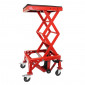 MOTORCYCLE LIFT STAND P2R - HYDRAULIC CYLINDER - ON WHEELS - HEIGHT Mini 100mm Max 380mm RED STEEL 3700948195642