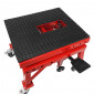 MOTORCYCLE LIFT STAND P2R - HYDRAULIC CYLINDER - ON WHEELS - HEIGHT Mini 100mm Max 380mm RED STEEL 3700948195642