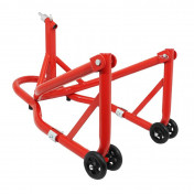 LEVE/BEQUILLE STAND MOTO P2R AVANT FIXATION SOUS TE DE FOURCHE ACIER ROUGE (HAUTEUR 68 cm) 3700948208663