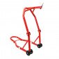 LEVE/BEQUILLE STAND MOTO P2R AVANT FIXATION SOUS TE DE FOURCHE ACIER ROUGE (HAUTEUR 68 cm)