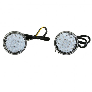 TURN SIGNAL FOR MOTORBIKE- AVOC MINO ABS BODY - TRANSPARENT/BLACK (Ø 59mm) (EEC APPROVED) (Pair)