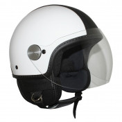 HELMET JET PIAGGIO COPTER WHITE LUNE S (HALF-JET WITH LEATHER STRAP)