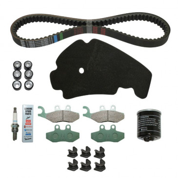 KIT ENTRETIEN MAXISCOOTER ORIGINE PIAGGIO BEVERLY 125 2005> (AVEC GUIDES VARIATEUR) -1R000413-