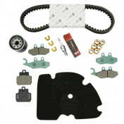 MAINTENANCE KIT "PIAGGIO GENUINE PARTS" 125 X-EVO (WITH SLIDING GUIDES) (+REAR BRAKE PADS HENGTONG 647400) -1R000383-