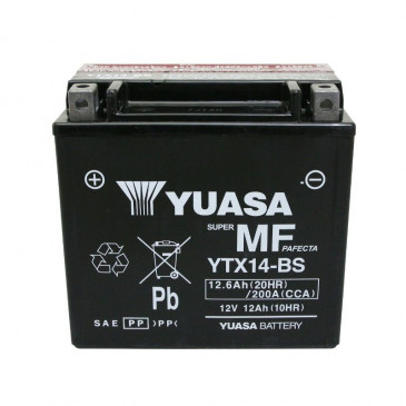 BATTERIE 12V 12Ah YTX14-BS ORIGINE PIAGGIO SANS ENTRETIEN LIVREE AVEC PACK ACIDE (Lg151xL87xH147) -638733-