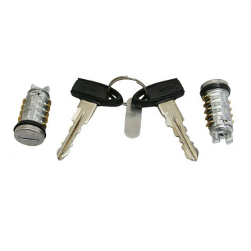JEU DE CLES AVEC 2 BARILLETS (15 mm) ORIGINE PIAGGIO 50 TYPHOON 2011>/APRILIA 50 SR MOTARD 2011>, SPORT CITY-ONE -860193-