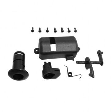 KIT MECANISME SERRURE DE SELLE ORIGINE PIAGGIO 50-125 VESPA LX 2000> -497457-