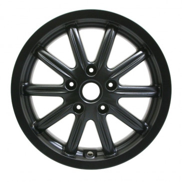 JANTE/ROUE AVANT 3.00 X 12" GAUCHE OU DROITE NOIR ORIGINE PIAGGIO 300-500 MP3 2010>, 400 MP3 2008>/GILERA 500 FUOCO 2007> -649372-