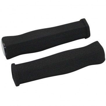 HAND GRIPS FOR URBAN BIKE- IMPORT - FOAM HEX - BLACK L125mm (PAIR)