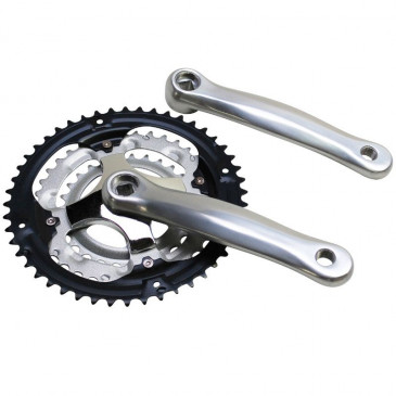 PEDALIER VTT P2R 7/8V. ALU ARGENT 170mm 48-38-28 (BOITIER 118mm) 3700948045152