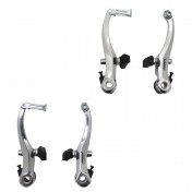 BRAKE CALIPER- FOR MTB/URBAN BIKE- V-BRAKE NEWTON -ALUMINIUM- SILVER (2 PAIRS) 110MM COMPATIBLE FOR MUDGUARDS 3700948044865