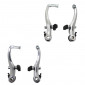 BRAKE CALIPER- FOR MTB/URBAN BIKE- V-BRAKE NEWTON -ALUMINIUM- SILVER (2 PAIRS) 110MM COMPATIBLE FOR MUDGUARDS 3700948044865