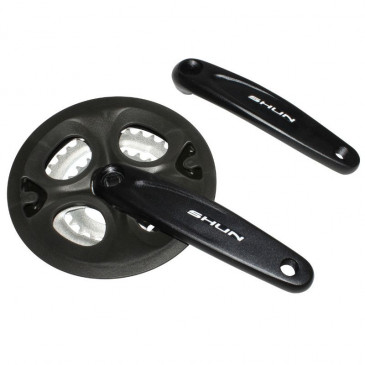 PEDALIER VTT P2R 7/8V. ALU NOIR BLACK-X 170mm 42-34-24 (BOITIER 113mm) AVEC PARE CHAINE 3700948084380