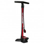 FLOOR PUMP- ZEFAL PROFIL MAX FP30 STEEL BODY - RESIN BASE- RED - PRESSURE GAUGE 12BAR - SWITCH CONNECTION VP/VS WITH ACCESSORIES 3420580863012