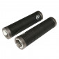 HAND GRIPS FOR URBAN BIKE- P2R SUPER COMFORT BLACK L130mm DOUBLE LOCK TITANIUM (PAIR ON CARD)