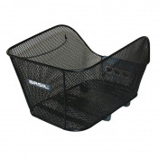 PANIER ARRIERE ACIER NID ABEILLE BASIL ICON MEDIUM NOIR FIXATION WSL SUR COTE PORTE BAGAGE IDEAL POUR E-BIKE/VAE (L38 x l23 x H21 cm) -FIXATION PAR VIS REGLABLE SUR FOND DU PANIER - 8715019112089