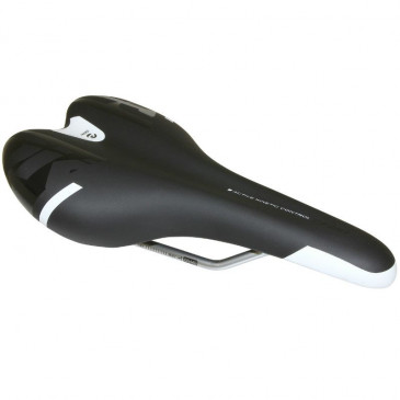 SELLE NEWTON ROUTE/VTT KINETIC NOIR DECO BLANC/NOIR 260x140mm RAIL CROMOLY ARGENT 3700948075753