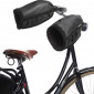 HAND COVER FOR CYCLING- BASIL WARMERS IMITATION LEATHER BLACK (AGAINST COLD AND HUMIDITY)