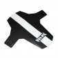 MUDGUARD FOR MTB-FRONT- VELOX -BLACK-/WHITE ON FORK+NYLON CLAMPS