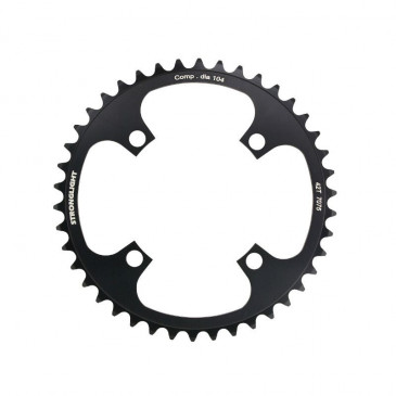 CHAINRING FOR E/BIKE- SINGLE 42T. Ø104 BLACK -ALUMINIUM- 7075 STRONGLIGHT -4 ARMS (FOR BOSCH SYSTEM 1st and 3rd GENERATION - COMPATIBLE BROSE WITH SPIDER REF 181123) 3700223713721