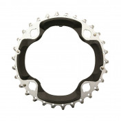 CHAINRING FOR MTB-FOR TRIPLE- 30T. Middle Ø96 SHIMANO SLX M672/ XT M782 10 Speed -4 ARMS- silver/black. 4524667505976