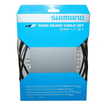 BRAKE CABLE KIT FOR ROAD BIKE - SHIMANO BLACK/CABLE TEFLON ( 2 CABLES-2 HOUSINGS KIT) 4524667602903