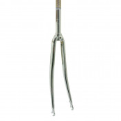 FORK- FOR ROAD BIKE 700C STEEL CHROME- CURVED - THREADED STEERER Ø 1"-22.2 INNER 3700948148723