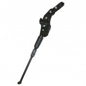 BEQUILLE VELO LATERALE ARRIERE P2R 24-28" REGLABLE FIXATION BASE-HAUBAN ALU NOIR (COMPATIBLE DISQUE DE FREIN AR) 3700948148747